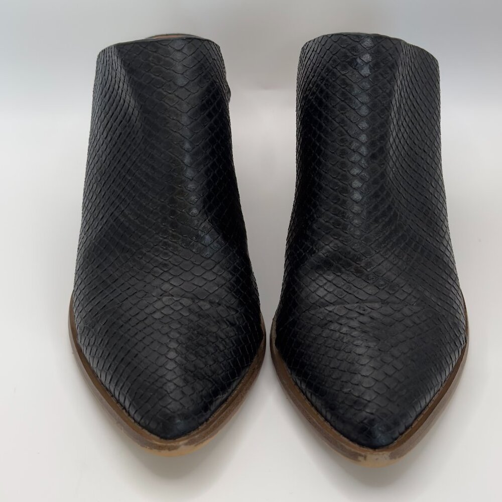 Report Pointed Toe Tosh Mule Block Heel Black Sna… - image 3